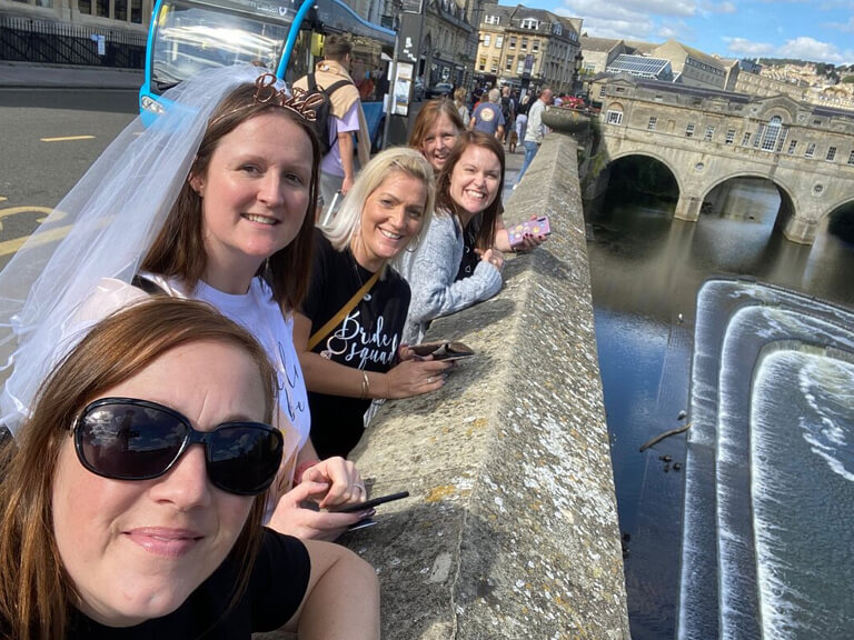 A hen party having a fantastic time on Treasure Hunt Bath
