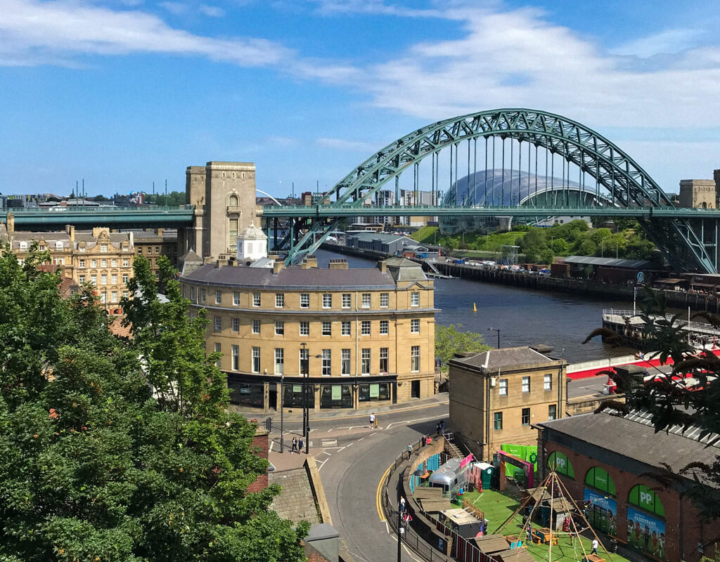 A photograph of Newcastle in the sunshine