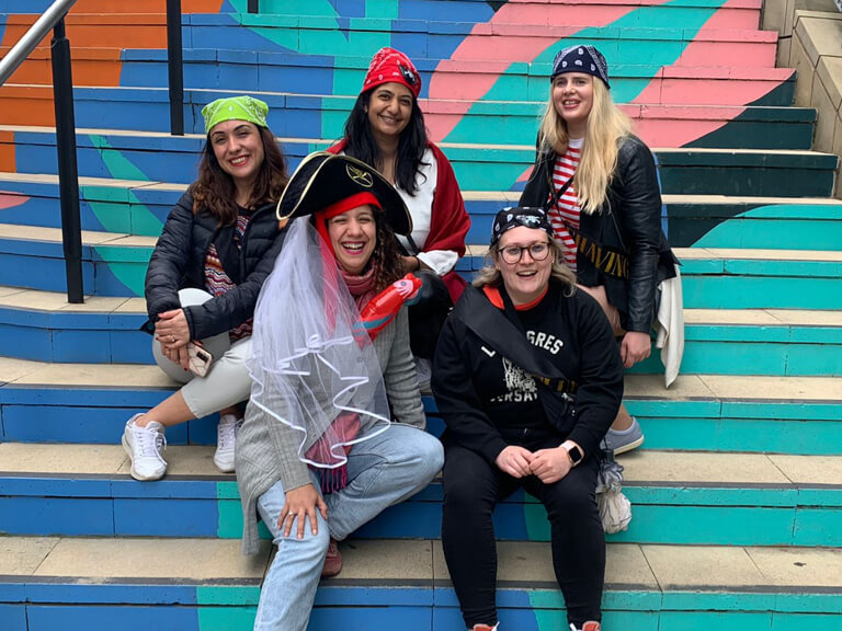A hen party having a fantastic time on Treasure Hunt Nottingham