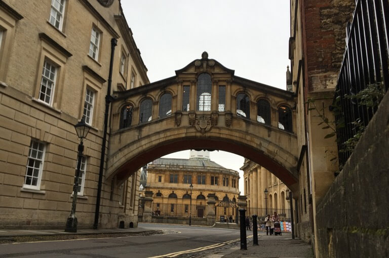 The iconic covered Bridge of Sighs